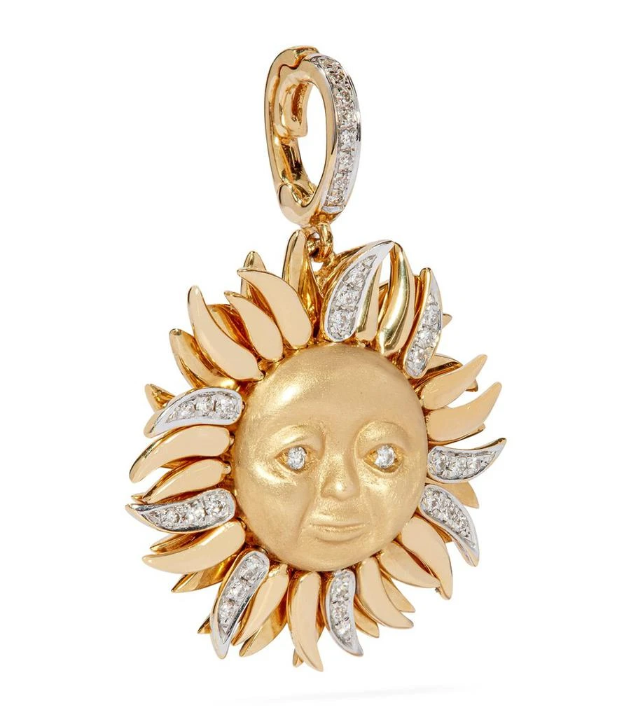 Annoushka Yellow Gold and Diamond Mythology Sun Charm 2
