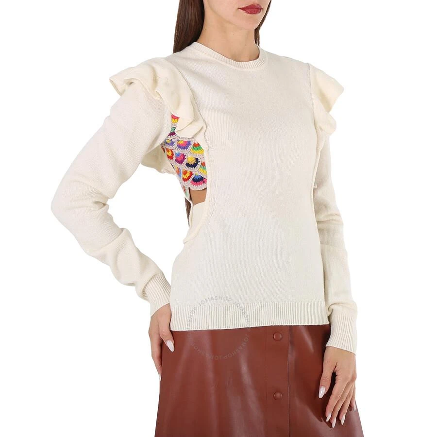 Chloé Ladies Multicolor Ruffled Crochet Sweater 2