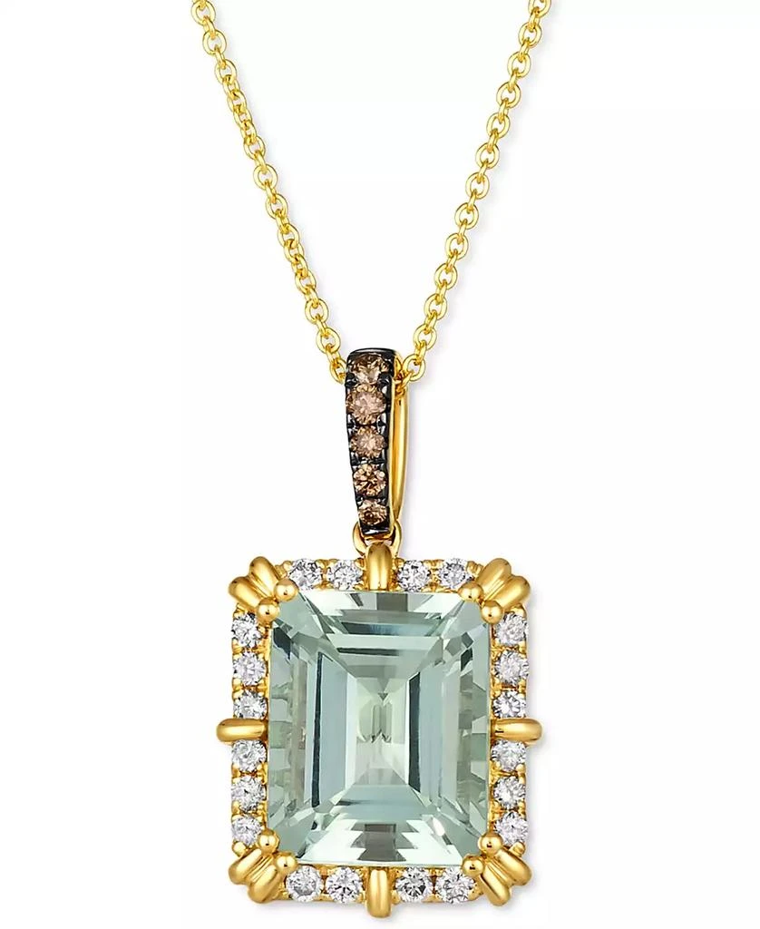 Le Vian Mint Julep Quartz (3-3/4 ct. t.w.) 
Diamond (1/3 ct. t.w.) Adjustable 20" Pendant Necklace in 14k Gold 1