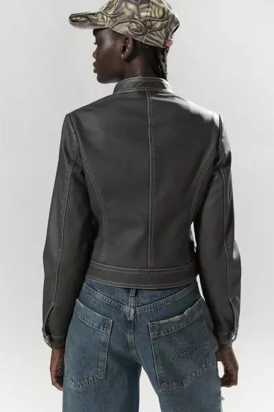 Silence + Noise Silence + Noise Ivy Faux Leather Fitted Moto Jacket 4