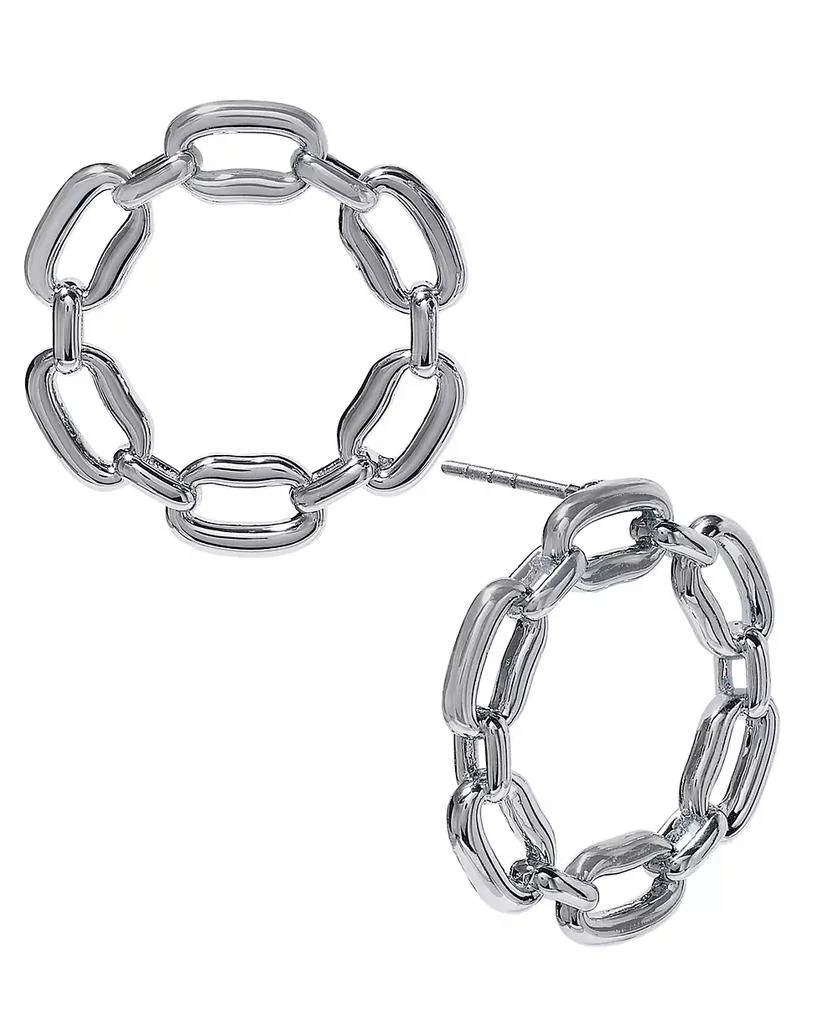 On 34th Small Chain Link Front-Facing Hoop Earrings, 0.88", Created for Macy's 1