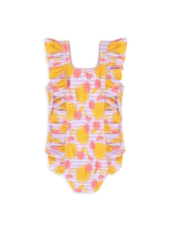 Andy & Evan Little Girl's Citrus Print Ruffle One-Piece Swimsuit