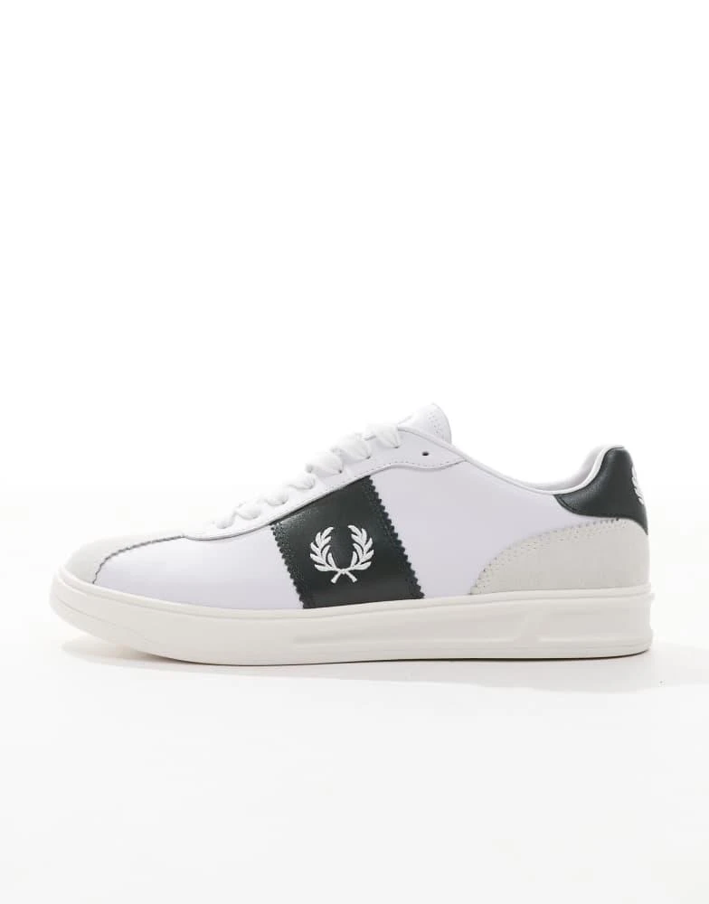 Fred Perry Fred Perry B4 leather and suede trainers in white 2