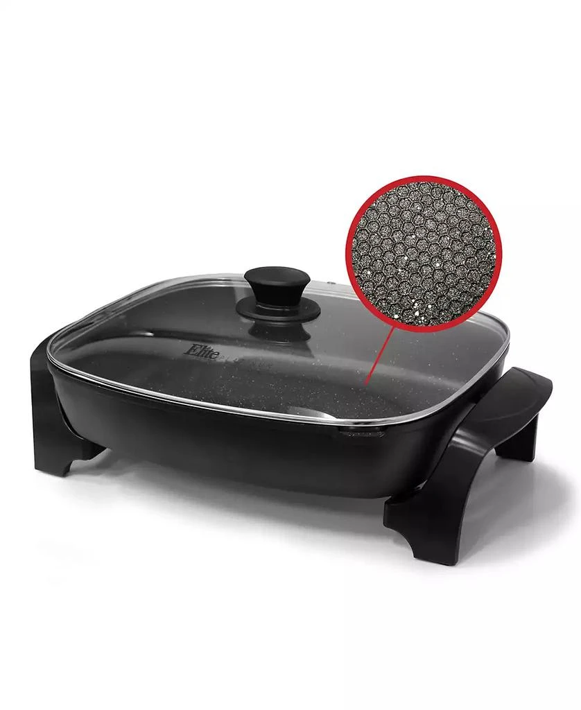 Elite Gourmet Elite Platinum 10.5Qt Electric Marble Nonstick Skillet with Glass Lid, Easy-Pour Spout, Dishwasher Safe 1