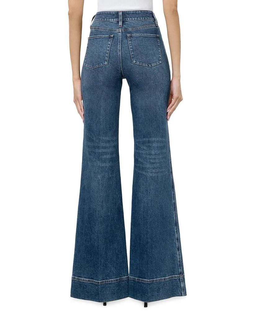 Alice + Olivia Missa High Rise Exposed Button Wide Leg Jeans in Lola Blue 3