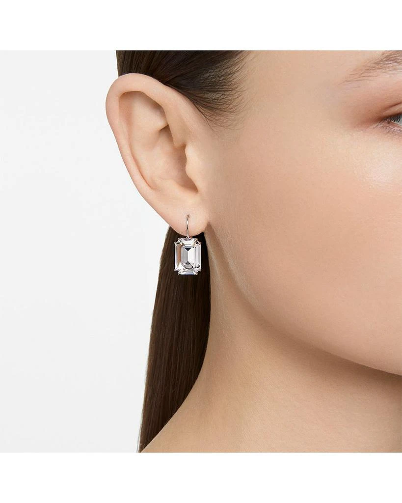 Swarovski Millenia Octagon Cut Drop Earrings in Rhodium Plated 3
