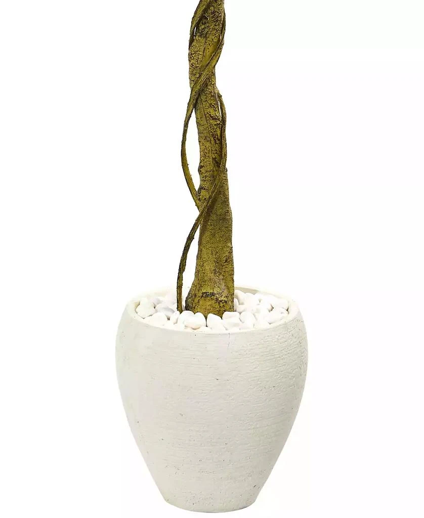 NEARLY NATURAL 5.5
 Ficus Artificial Tree in White Oval Planter UV Resistant 3