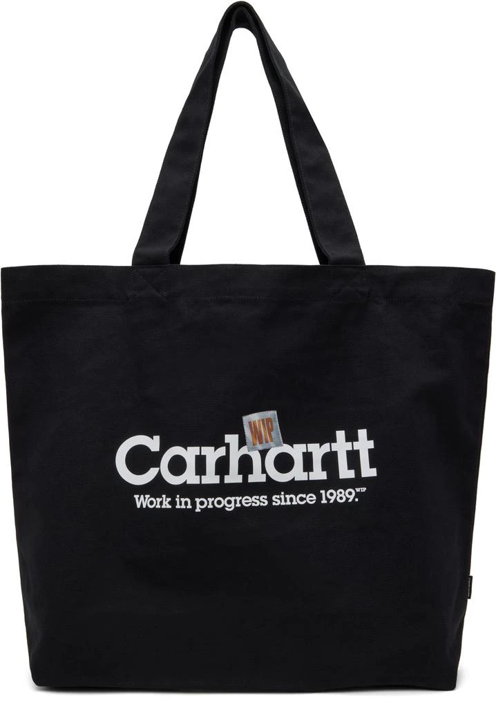 Carhartt WIP Black Canvas Graphic Tote 1