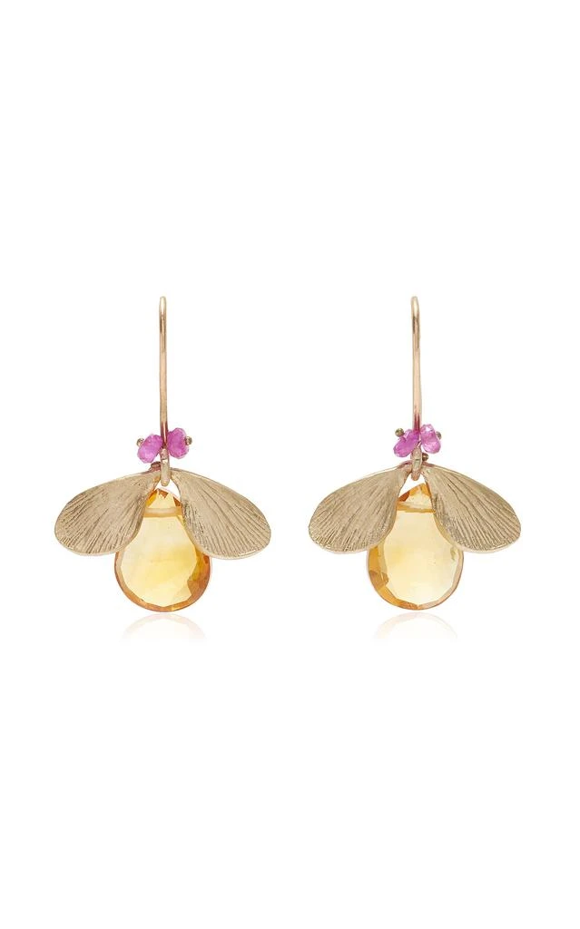 Annette Ferdinandsen Annette Ferdinandsen - 14K Gold Citrine and Ruby Earrings - Gold - OS - Moda Operandi - Gifts For Her 1
