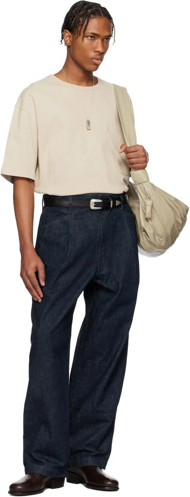 Lemaire Blue Pleated Workwear Jeans 5