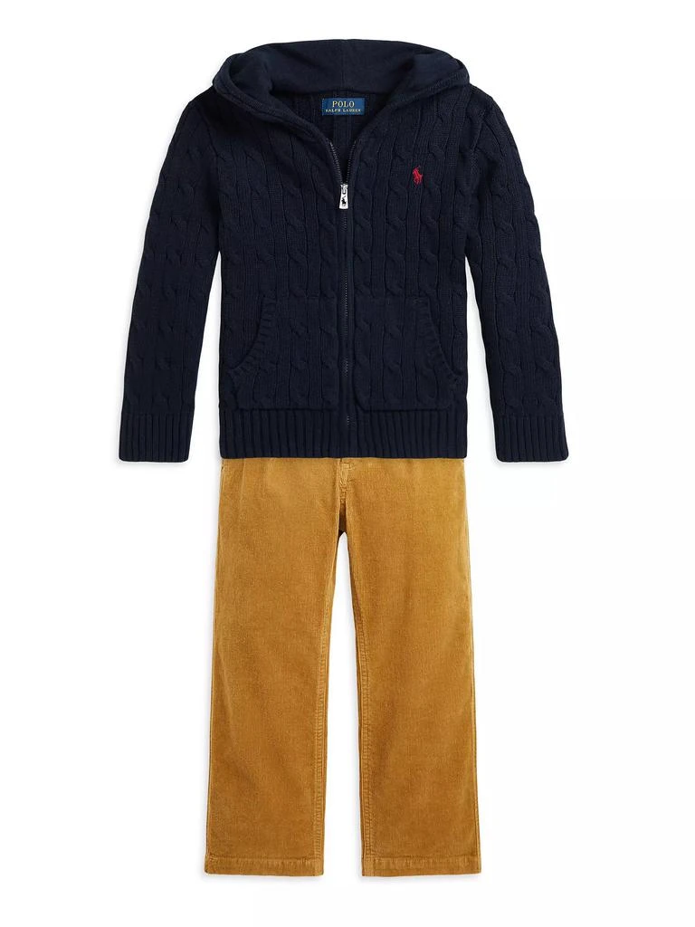 Ralph Lauren Little Boy's &amp; Boy's Cable-Knit Zip-Up Hoodie 2