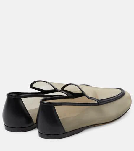 Khaite Alessia leather-trimmed mesh loafers 3