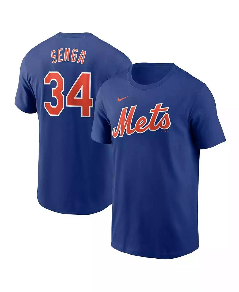 NIKE Men's Kodai Senga Royal New York Mets Fuse Name Number T-Shirt 1