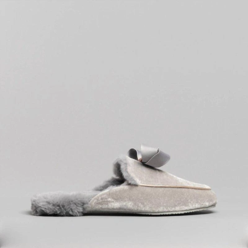 Ted Baker London Women's Bhaybe Velvet Moccasin Slippers In Light Grey 1