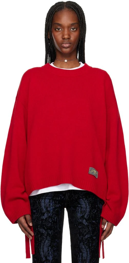 Ganni Red Future Wool Mix Oversized Sweater 1