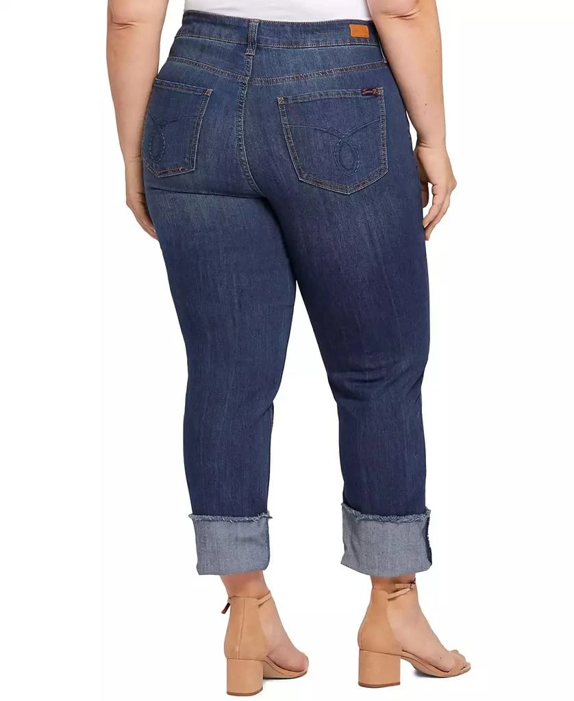 Seven7 Plus Size High Rise Slim Straight Cuff Jeans 2