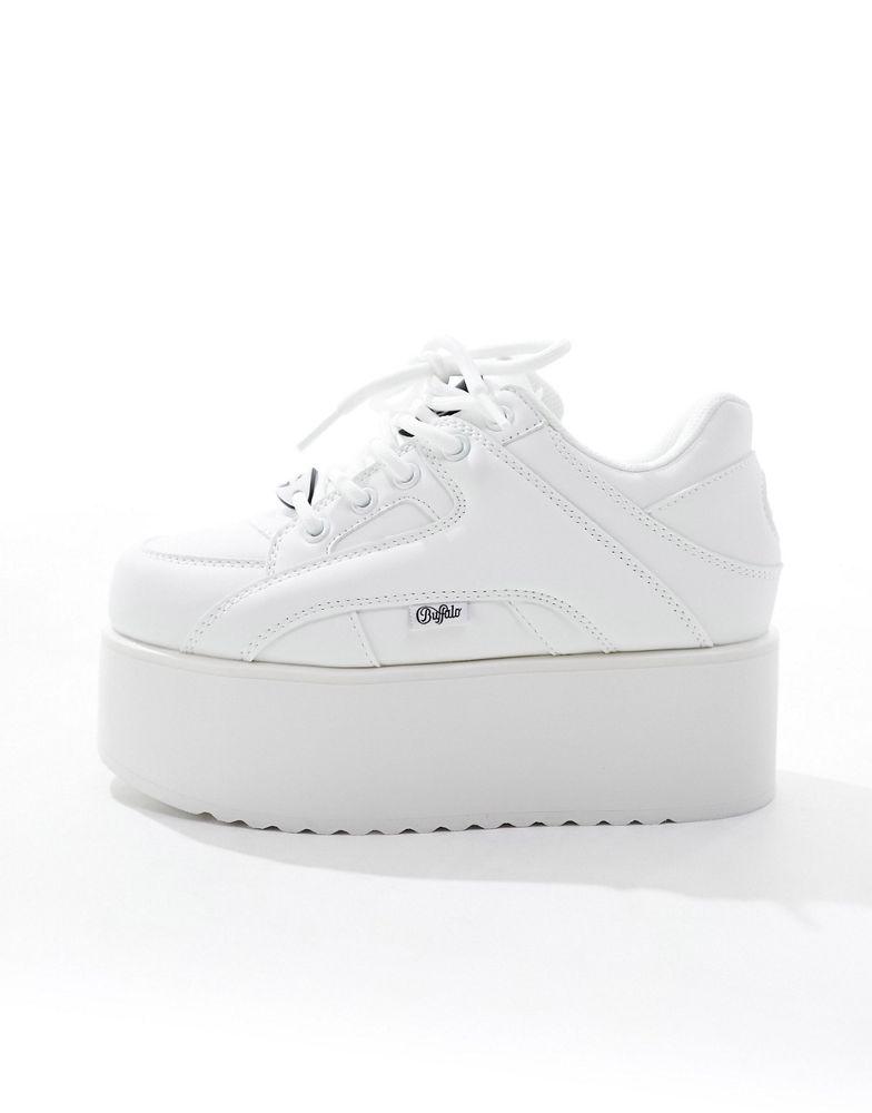 Buffalo Buffalo 1330-6 stacked trainers in white