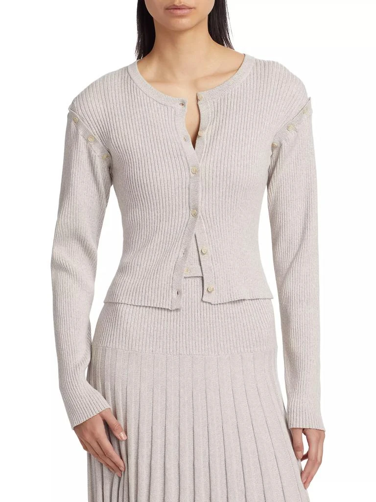 Naadam Naia Cotton & Cashmere Ribbed Convertible Cardigan 3