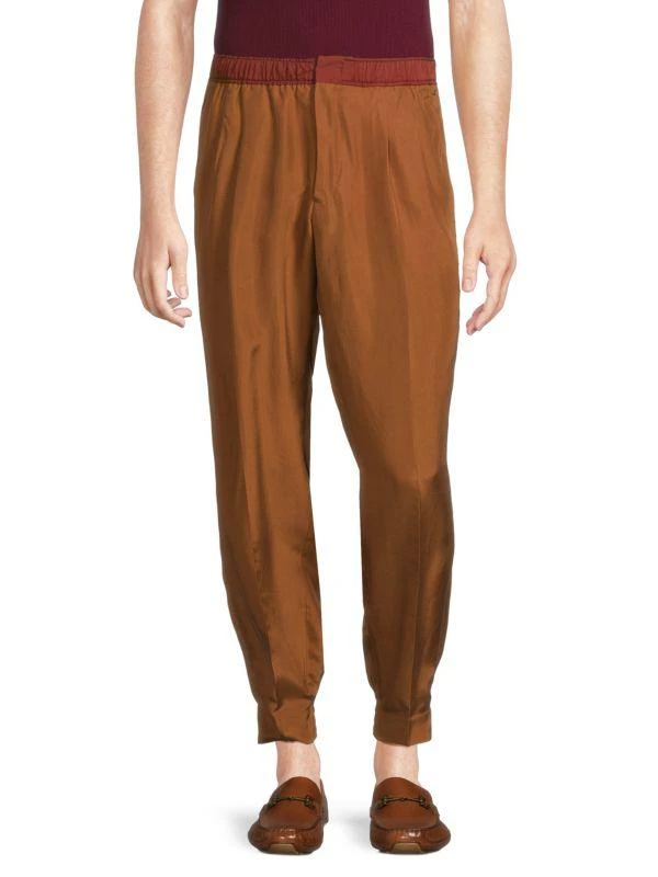 ZEGNA Pleated Silk Joggers 1