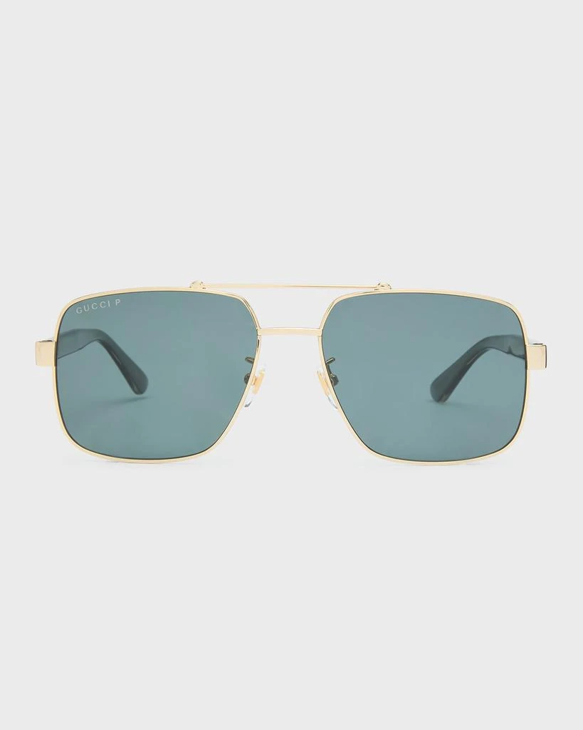 Gucci Men's GG0529Sm Double-Bridge Aviator Sunglasses 3