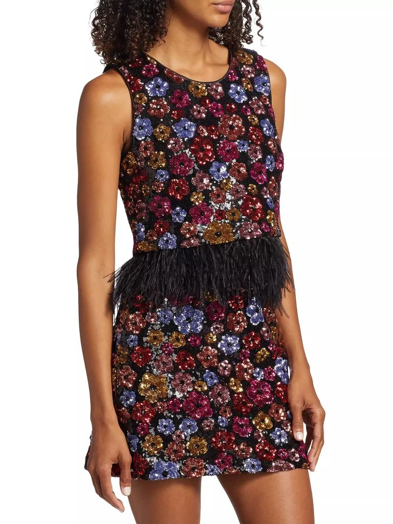 Le Superbe Murakami Sequined Floral Crop Top 4