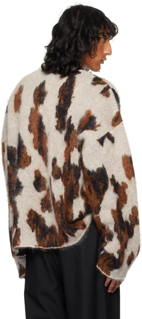Achilles Ion Gabriel White & Brown Entourage Mohair Knit Sweater 3
