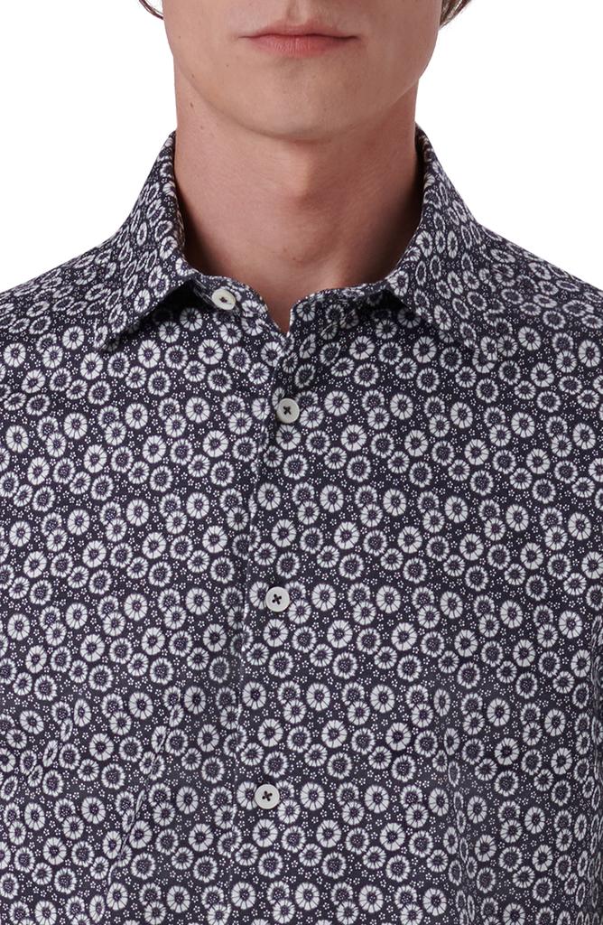 BUGATCHI Milo OoohCotton® Floral Short Sleeve Button-Up Shirt