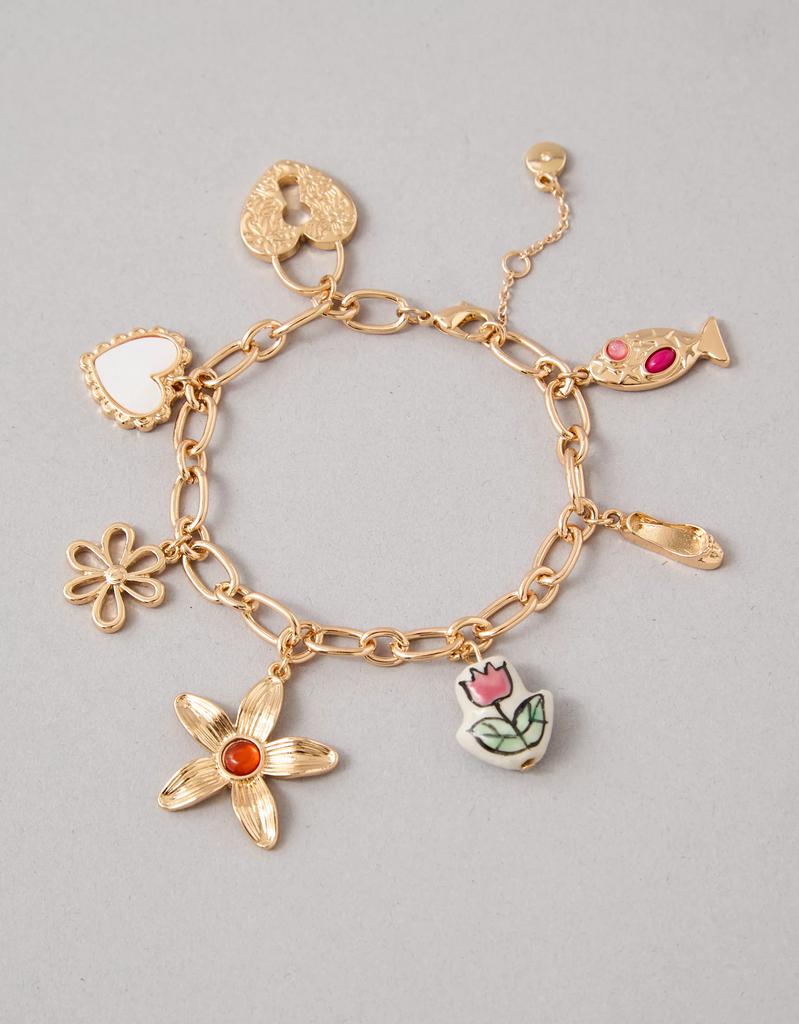 AE AEO Hearts & Stars Charm Bracelet