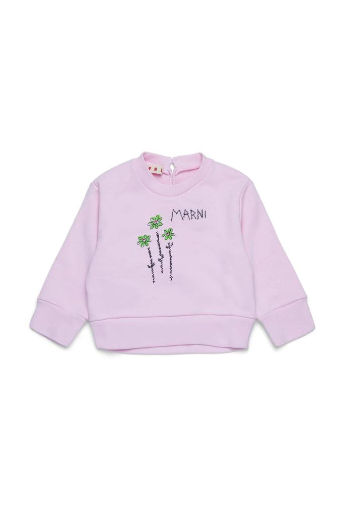Marni Marni Kids Logo Embroidered Crewneck Sweatshirt 1