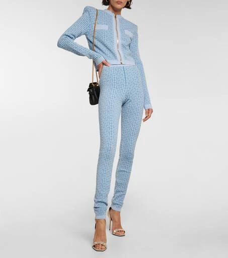 Balmain Monogram jacquard zip cardigan 2