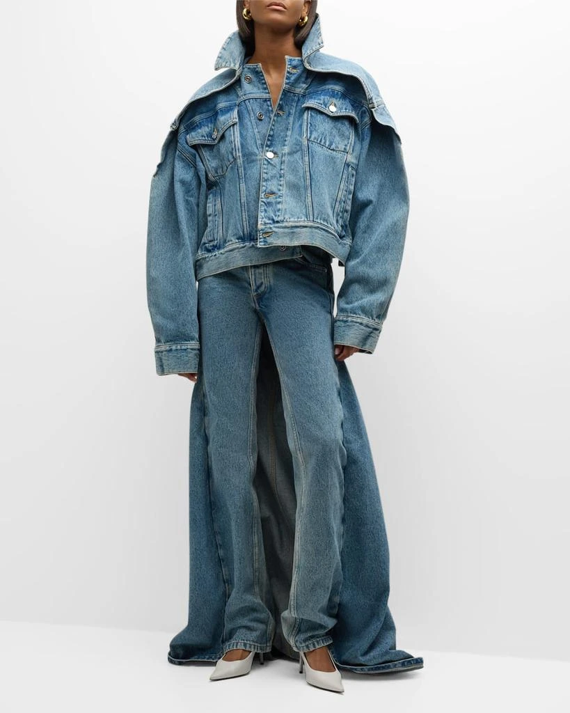 Jean Paul Gaultier Low-Rise Denim Fishtail Jeans 3