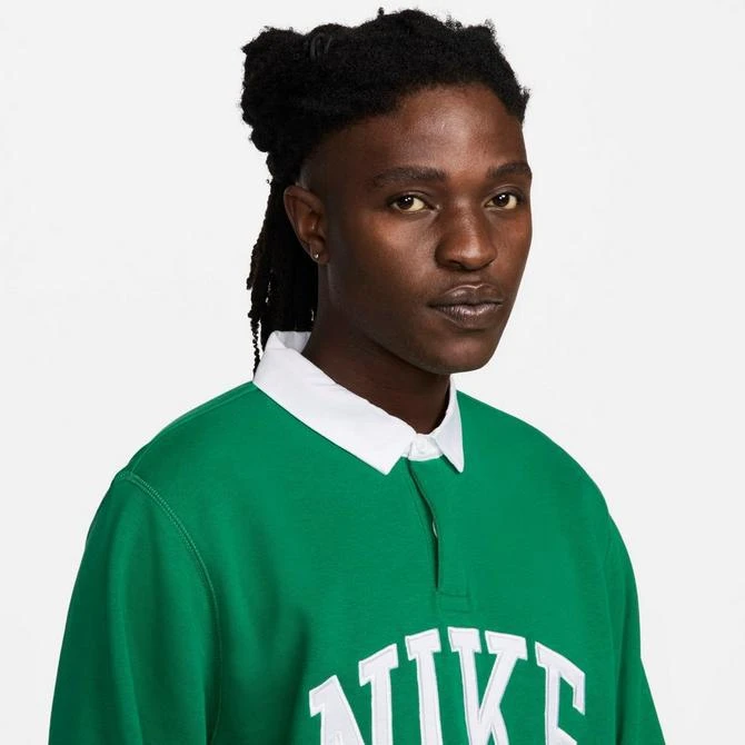 NIKE Men's Nike Club Fleece Long-Sleeve Fleece Polo Shirt 4