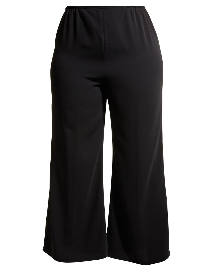 Caroline Rose Plus Size Crepe Suzette Wide-Leg Pull-On Pants