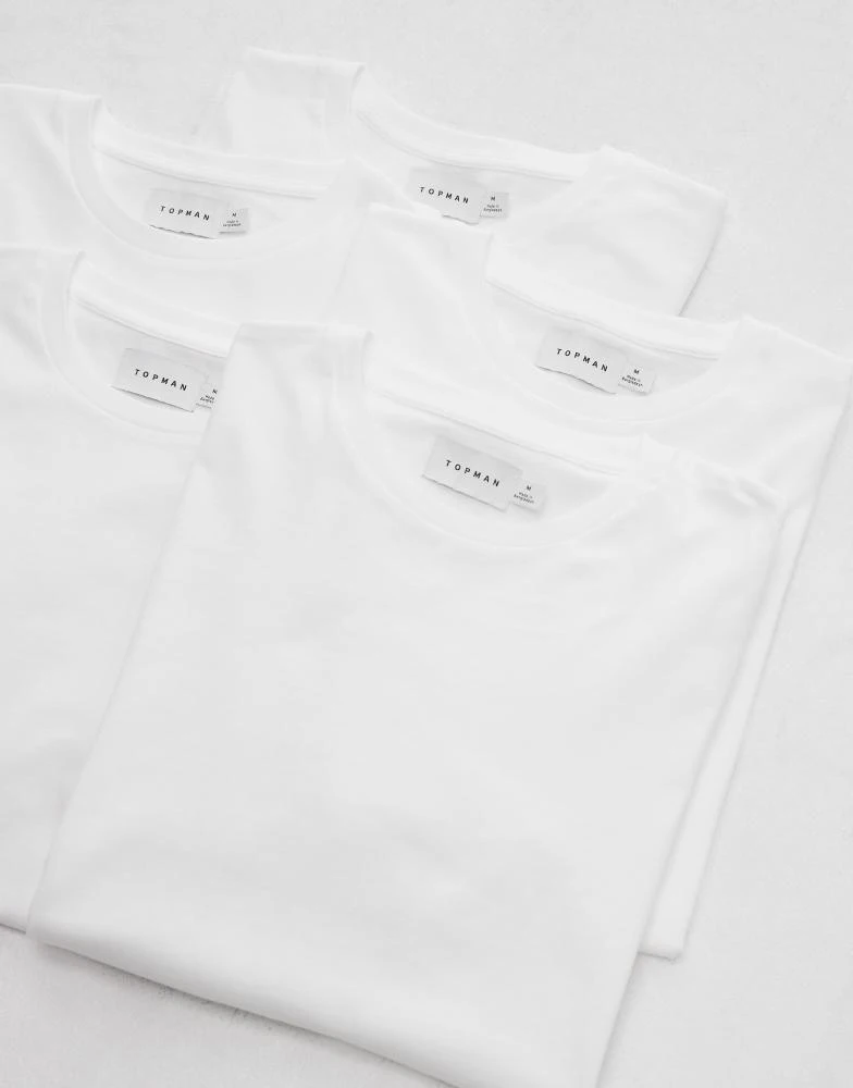 Topman Topman 5 pack regular t-shirt in white 1