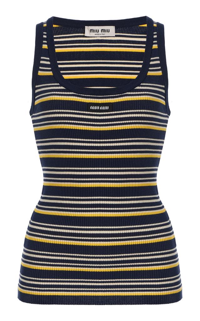 miu miu メッシュ　タンクトップ　キャミソール Miu Miu Lace-trimmed cotton tank top - Lingerie - Free Shipping