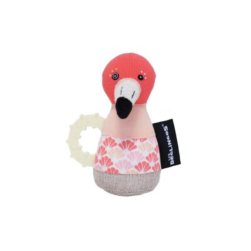 Les Déglingos Flamingo and llama maracas rattler set 2
