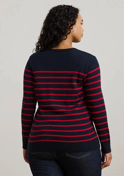 Ralph Lauren Plus Size Striped Cotton-Blend Sweater 2