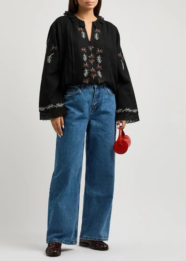 SKALL STUDIO Maya embroidered linen-blend blouse 4