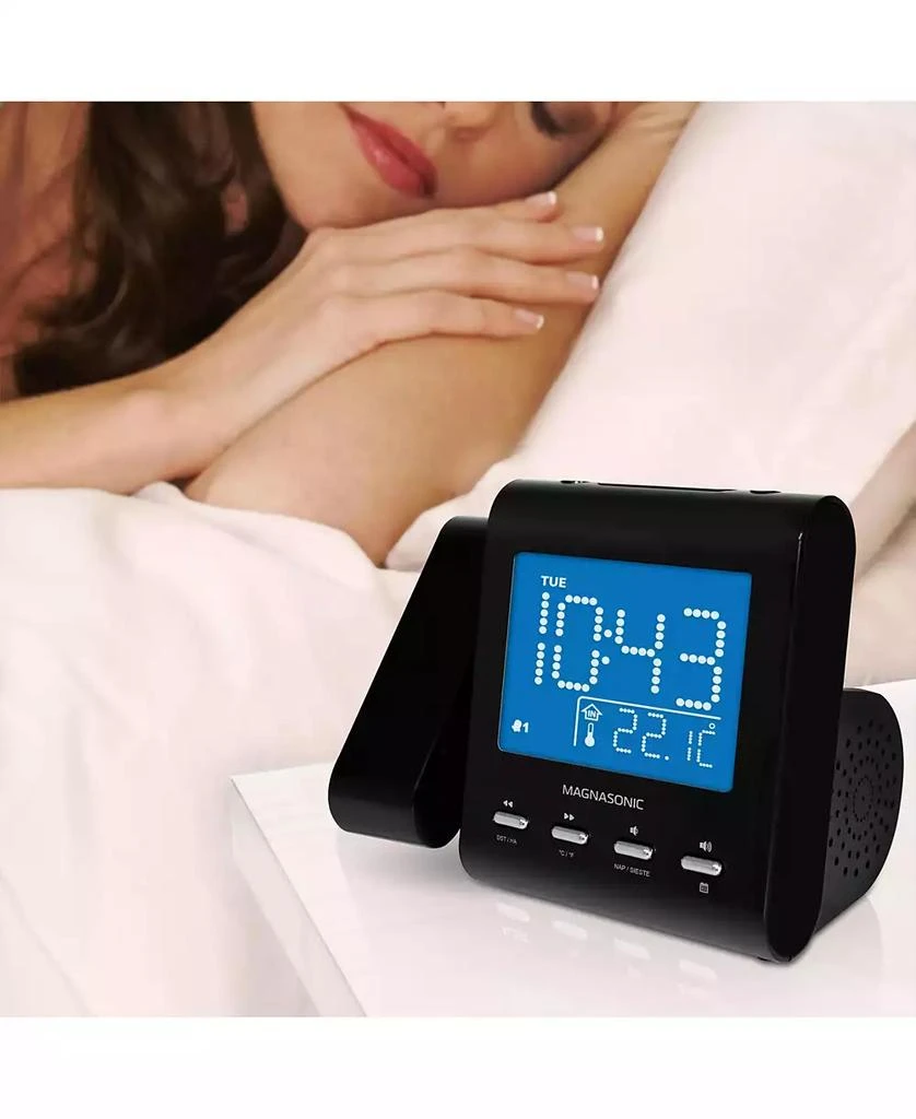Magnasonic Projection Alarm Clock – AM/FM Radio, Auto Time Set, Dual Alarm, Temp/Date Display, Battery Backup, Bonus Aux Cable 8