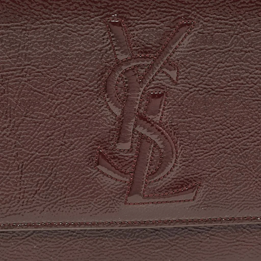 Yves Saint Laurent Yves Saint Laurent Burgundy Patent Leather Belle De Jour Clutch 5