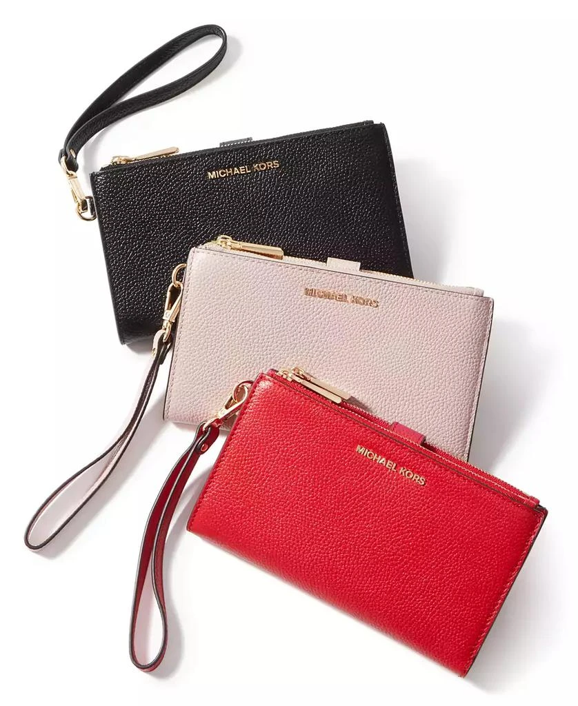 Michael Kors Adele Double-Zip Pebble Leather Phone Wristlet 4