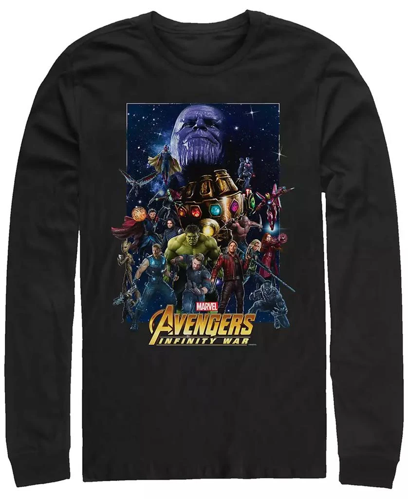 Marvel Marvel Men's Avengers Infinity War Big Face Thanos Poster, Long Sleeve T-shirt 1