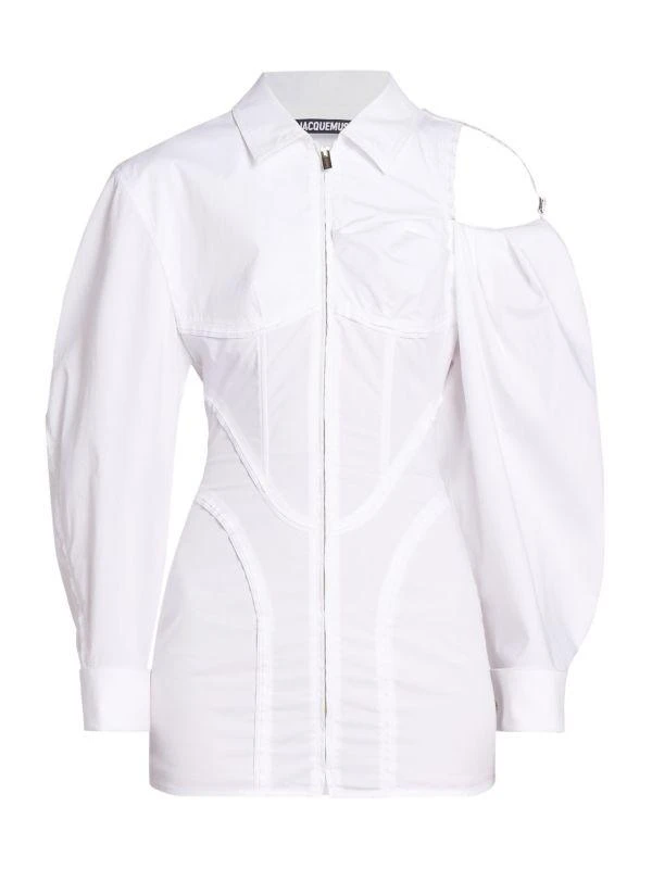 Jacquemus Galliga Bishop-Sleeve Corset Minidress 4