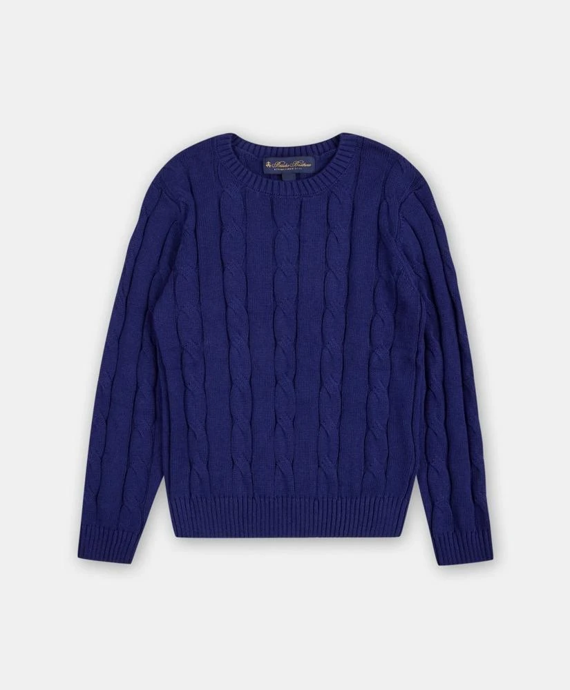 Brooks Brothers Boys Cotton Cable Crewneck Sweater 1