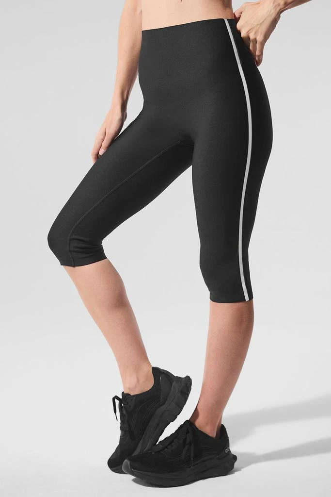 Alo Airlift High-Waist Super Sleek Contrast Capri - Black/White 1
