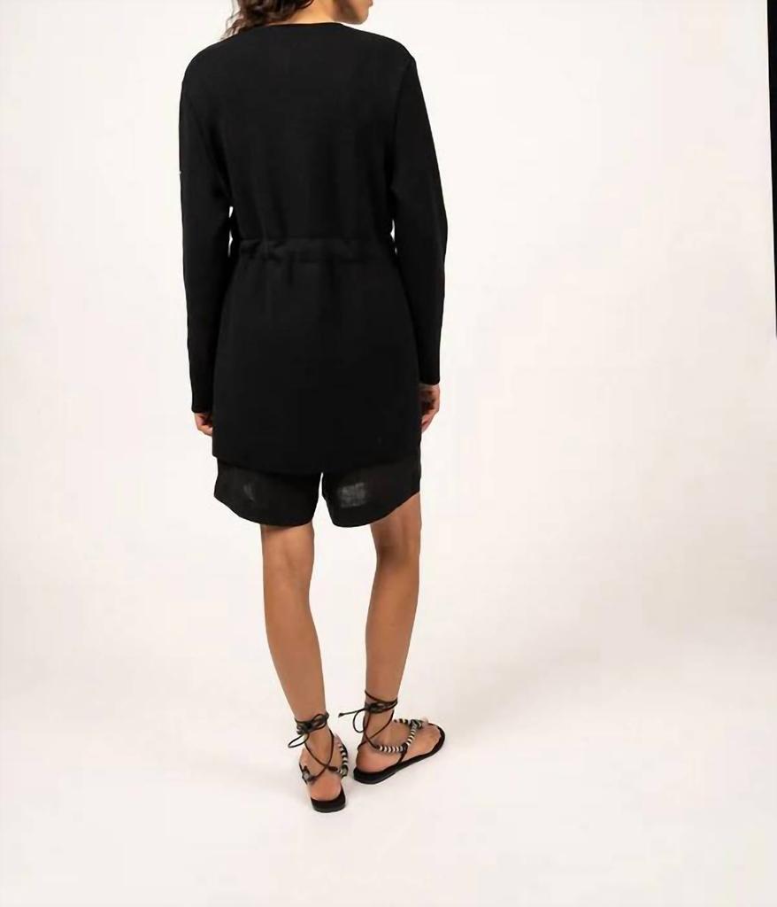 Saint James Caudan Long Knit Jacket with Tie Waist