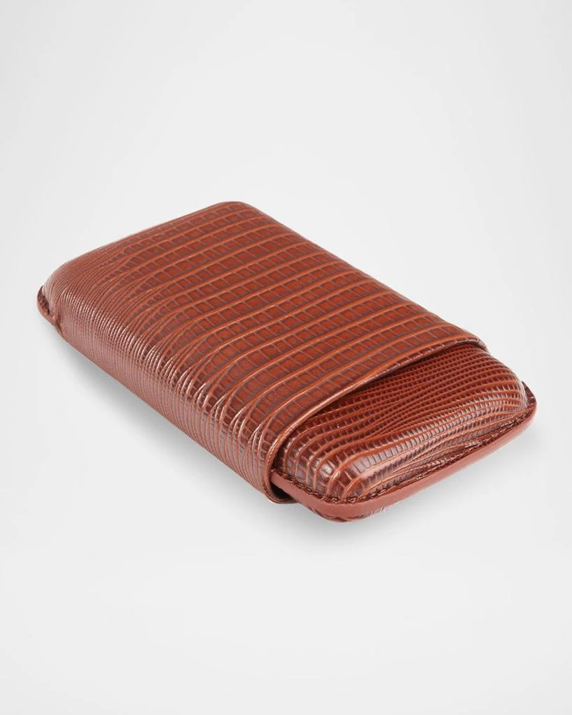 Brouk and Co Croc-Embossed Leather Triple Cigar Holder 2