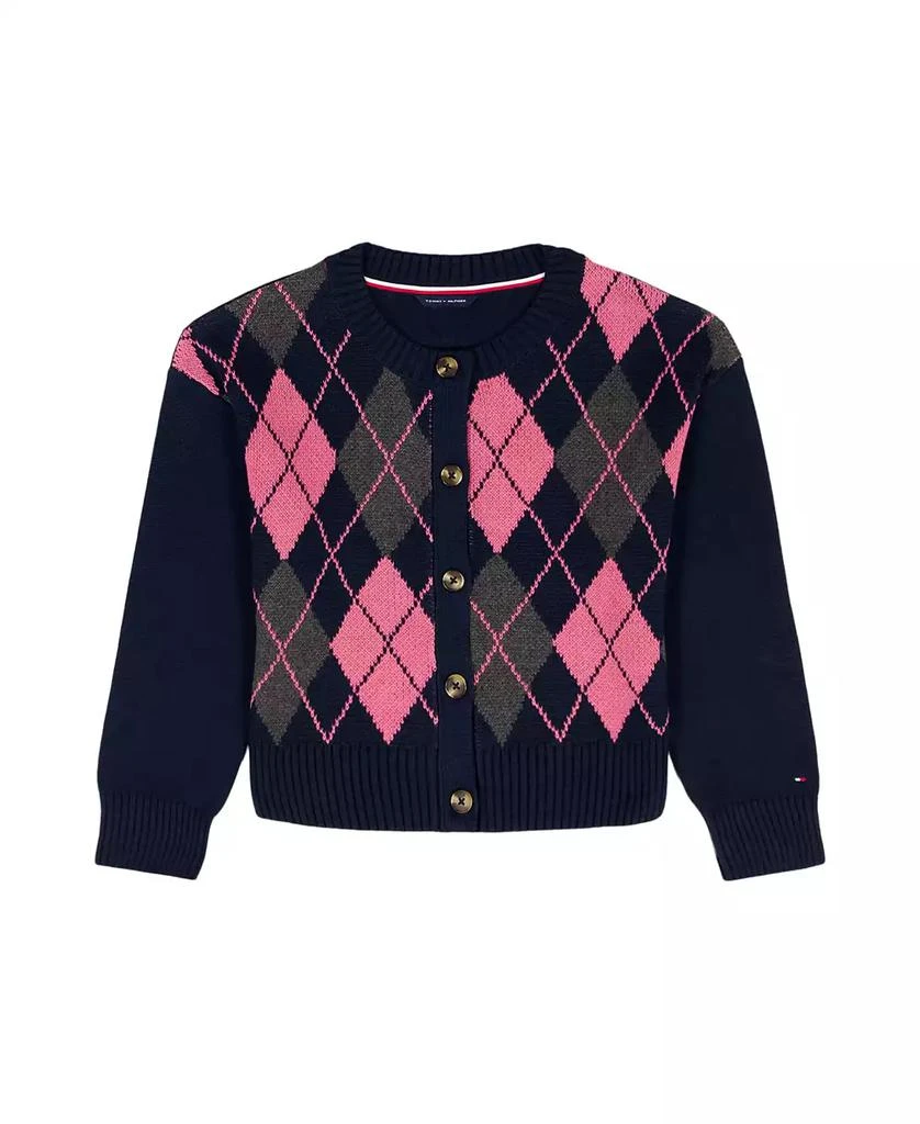 Girls 7-16 Argyle Cardigan Sweater