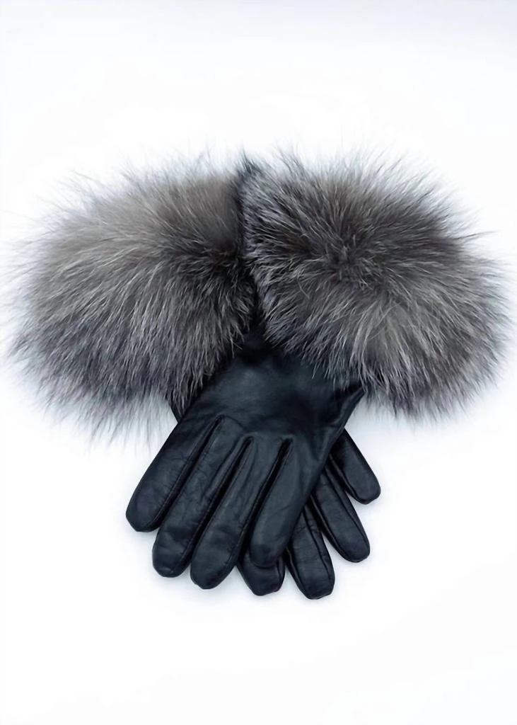 Morris Kaye Morris Kaye - Women
s Leather Gloves With Fox Cuff