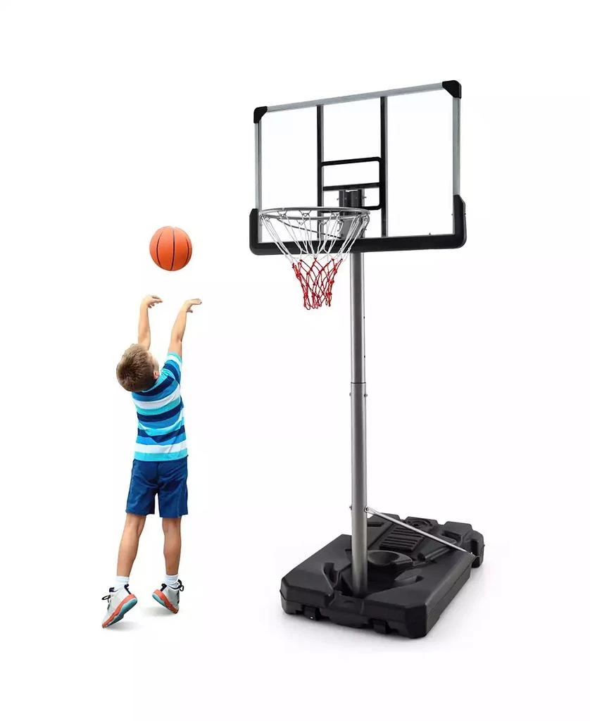 GIVIMO Basketball Hoop with 5.4-6.6FT Adjustable Height and 50 Inch Backboard-Black 5